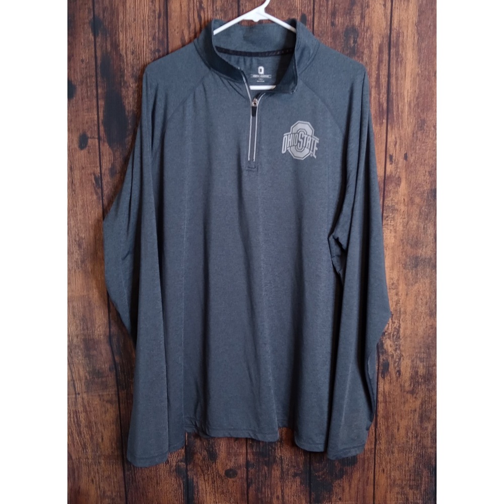 Ohio State Buckeyes Mens XXL Quarter Zip Pullover Gray Campus Collection OSU